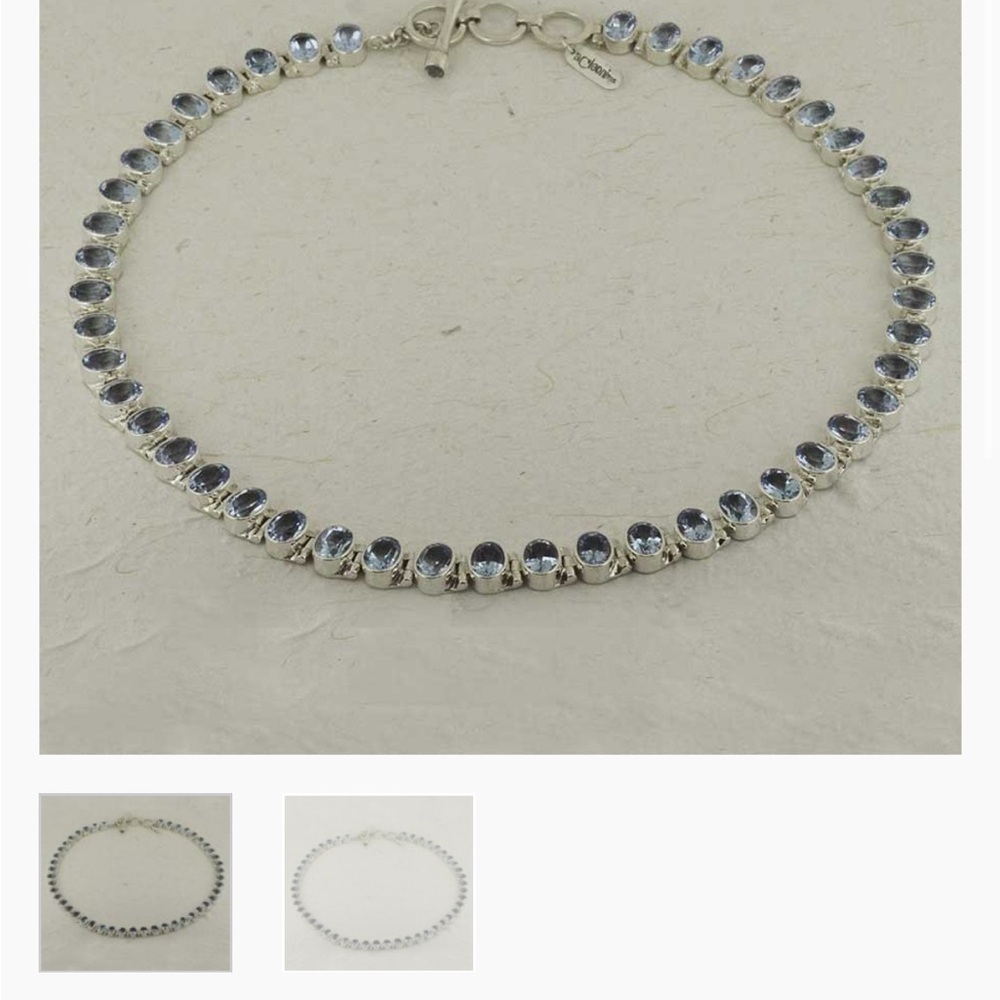 aCleoni Blue Topaz Necklace - Silver Necklace featuring Blue Accents